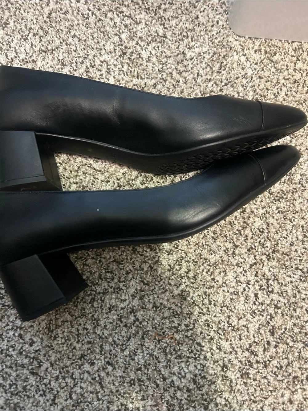 Cole Haan Black Pointed-Toe Leather Pumps